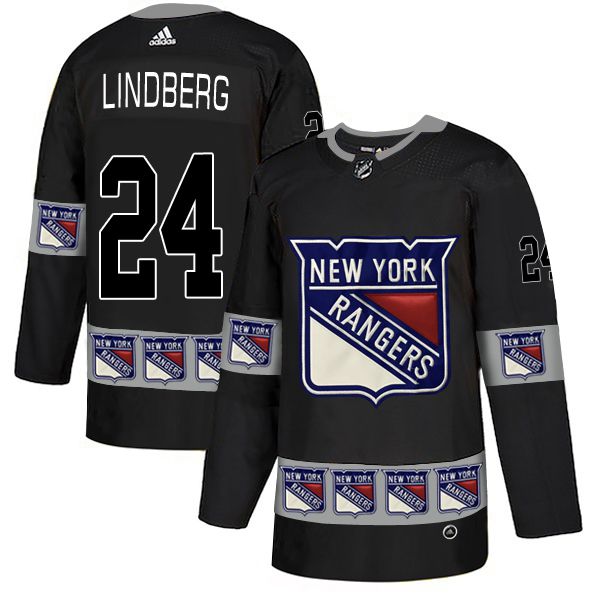 Men New York Rangers #24 Lindberg Black Adidas Fashion NHL Jersey